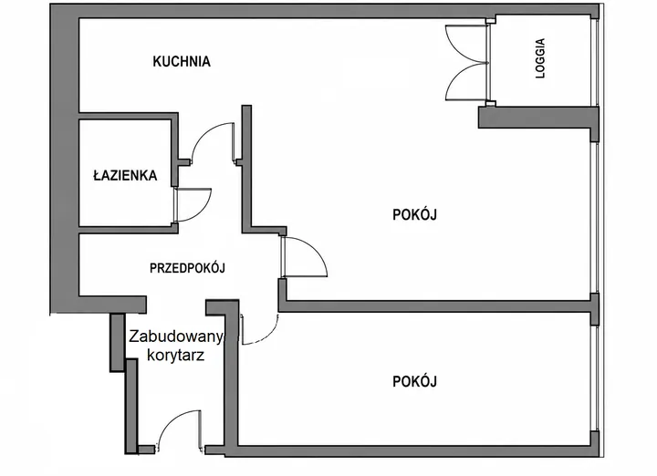 Mieszkanie 47,4m2 + zabudowany korytarz (ok. 3m2), / bez prowizji/ 2 pokoje /  Lubin – Centrum / Zabudowany balkon (loggia} / piwnica/ winda — zdjęcie 1